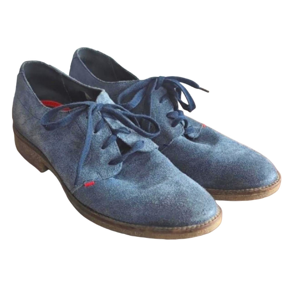 Strellson Men's 44 Blue Suede Leather Lace Up Oxford Shoes
